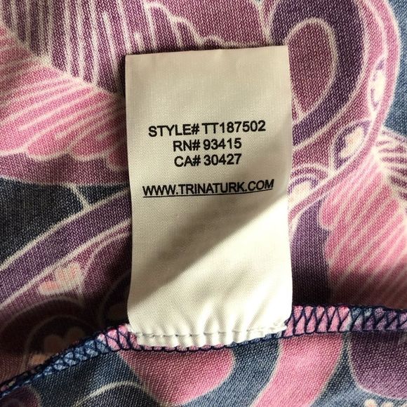 Trina Turk Floral Print Knee Length Dress NWT size 2 Navy Pink - Picture 12 of 14